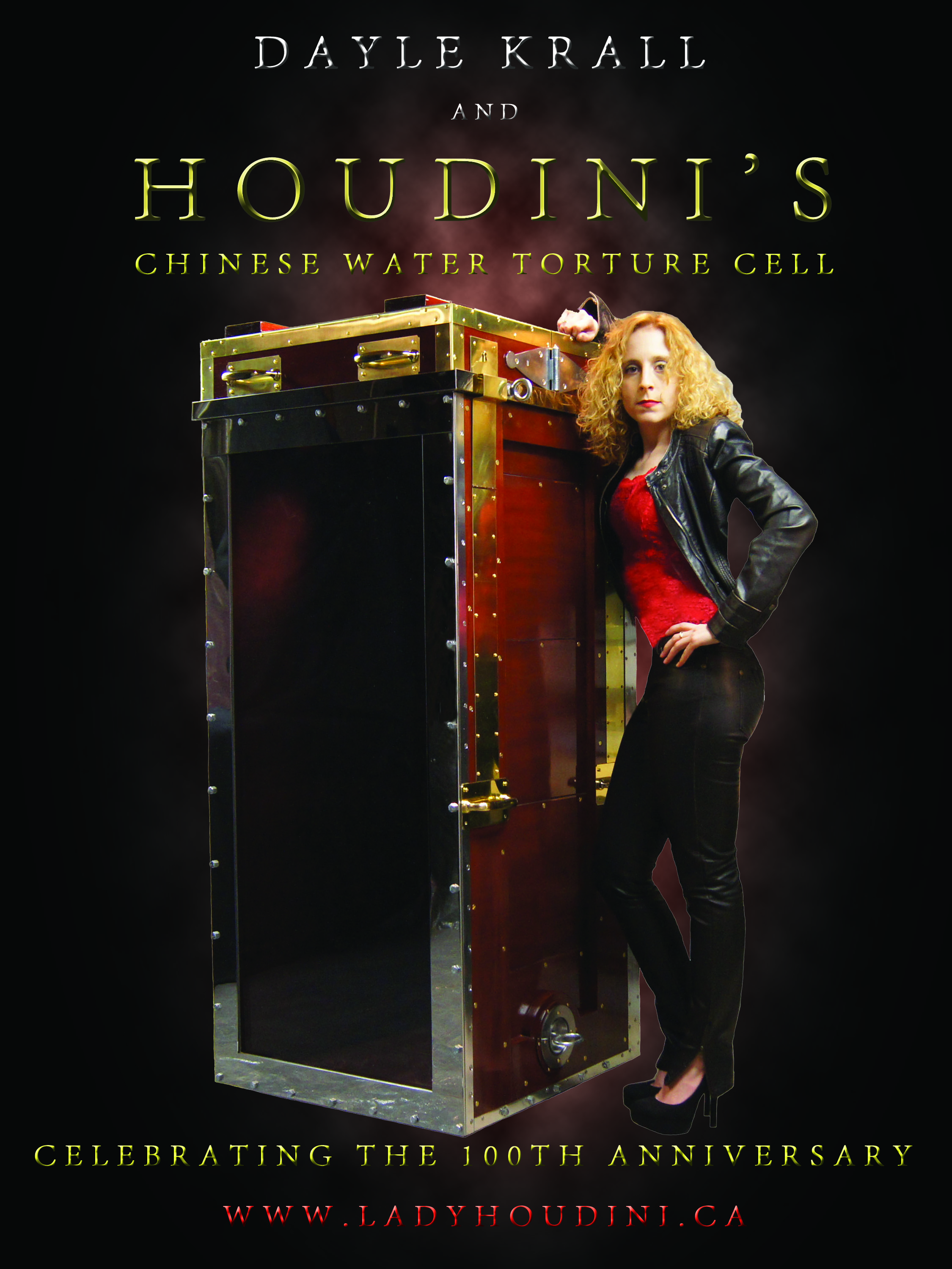 Dayle Krall with Houdini's Chinese Water Torture Cell
